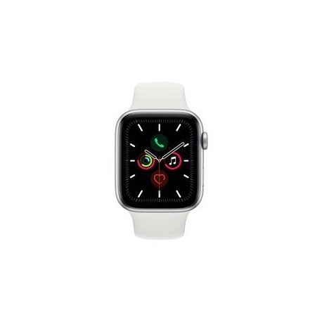 Apple Watch S5 44 Mm Plata Con Correa Blanca